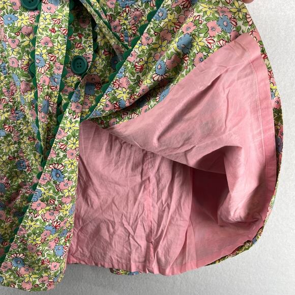 ODILLE Coat 6 ANTHROPOLOGIE Trench Rain Floral Double Breasted Belted Green - Picture 13 of 16